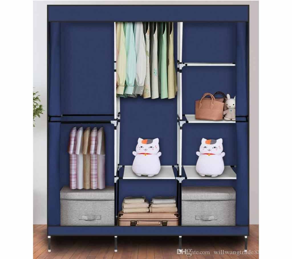Portable Wardrobe Clothes Storage Rack- Blue