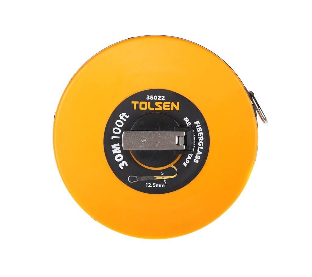 TOLSEN 30M 100FT Fiberglass Measuring Tape with Metal Ring ABS Case 35022