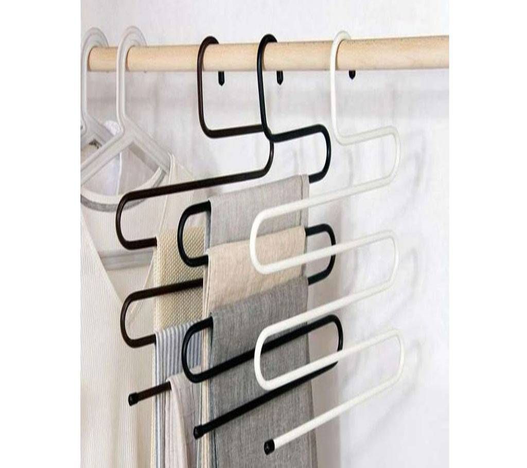 S-Shape Stainless Steel 5 Layer Cloth Hanger