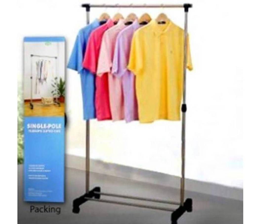 Single-Pole Telescopic Clothes Hanger - Silver