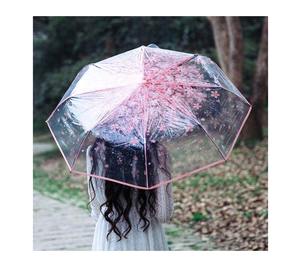 Korean Transparent Umbrella - Pink
