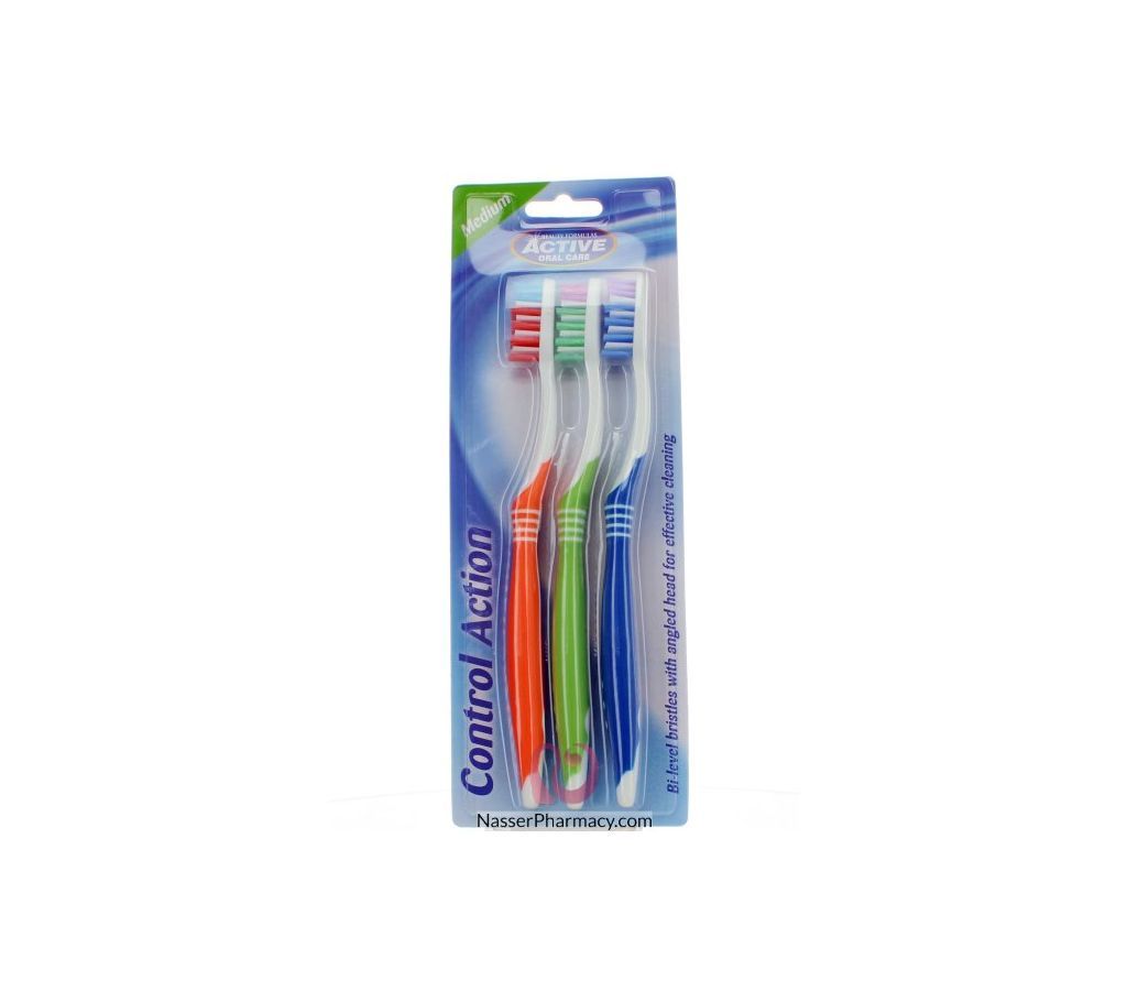 Control Action 3pk Toothbrush