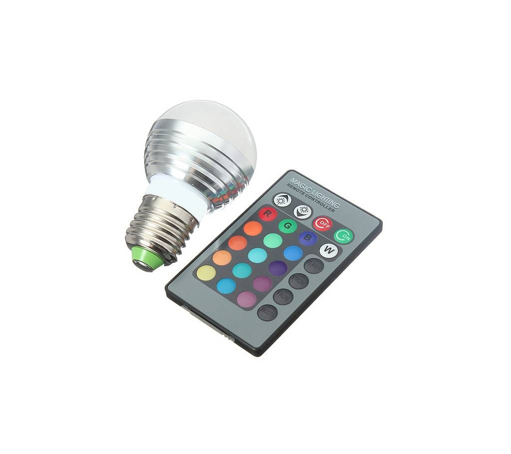 RGB LED Lamp - 5W Light Bulb - Remote Control Changeable 16 Colors