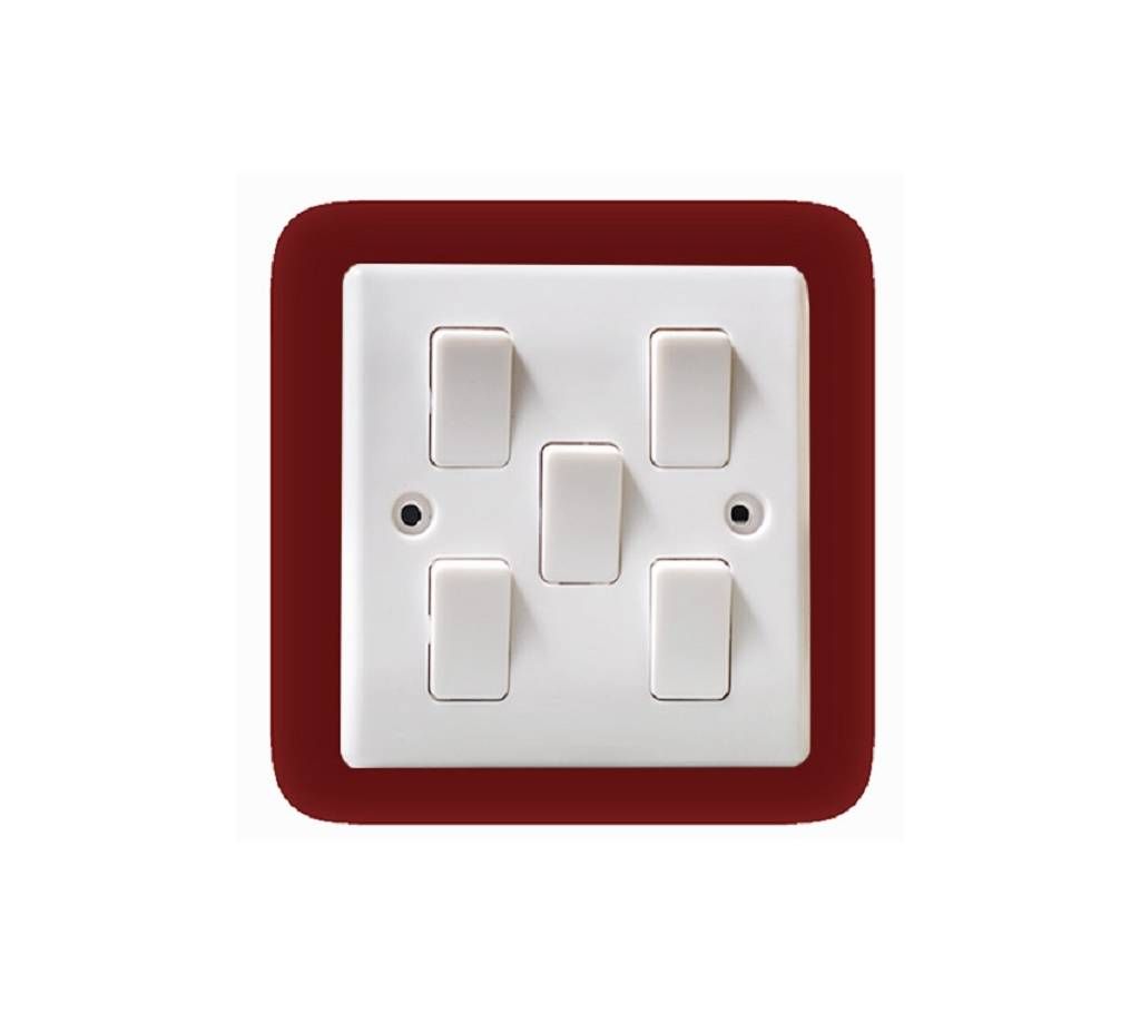 5 Gang 1 Way Switch - 2 Pcs