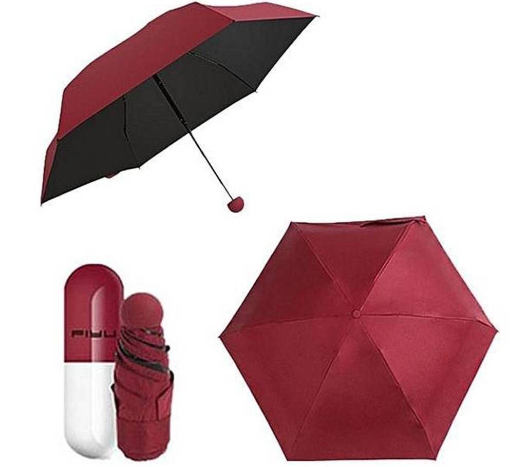 Folding Umbrella with Cute Capsule Case