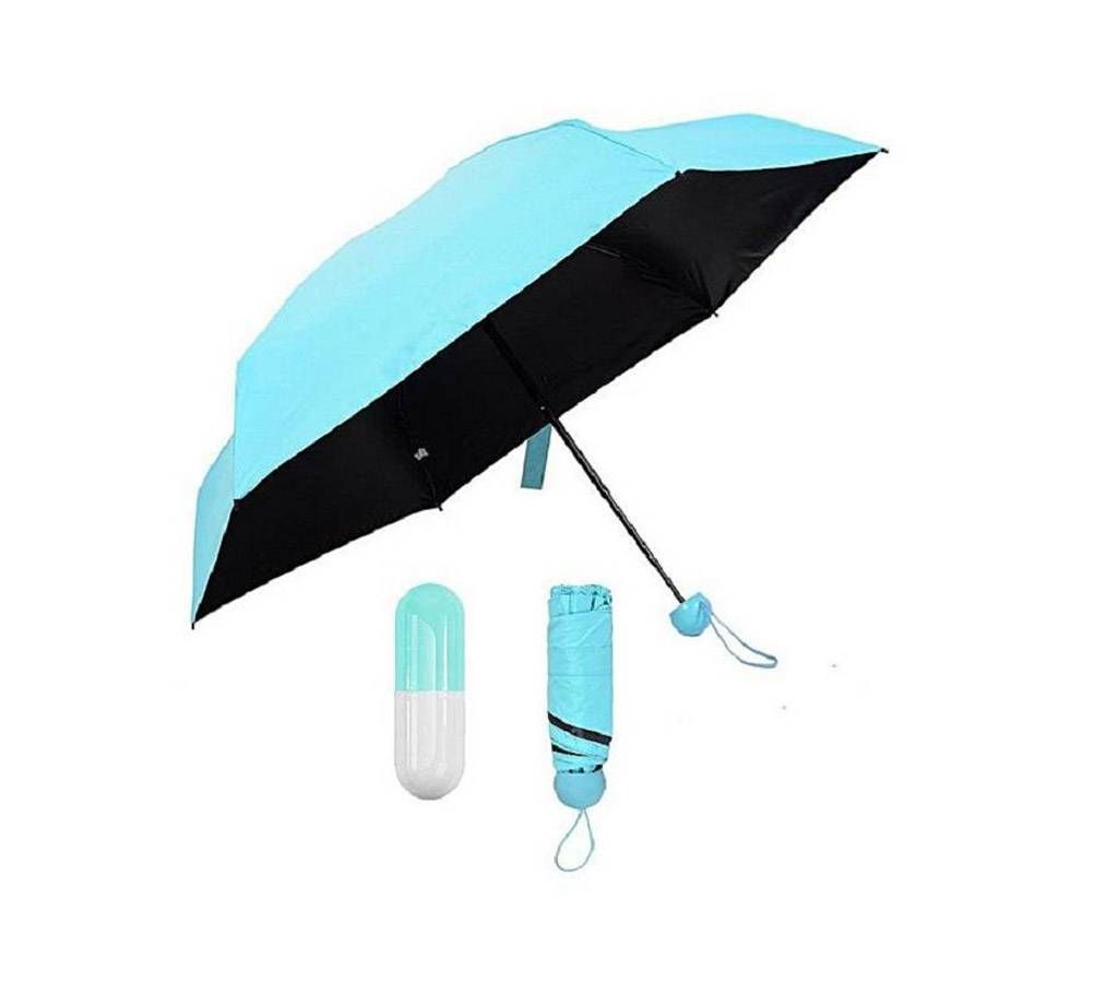 Sky Blue 7"Mini Folding Umbrella with Capsule Case