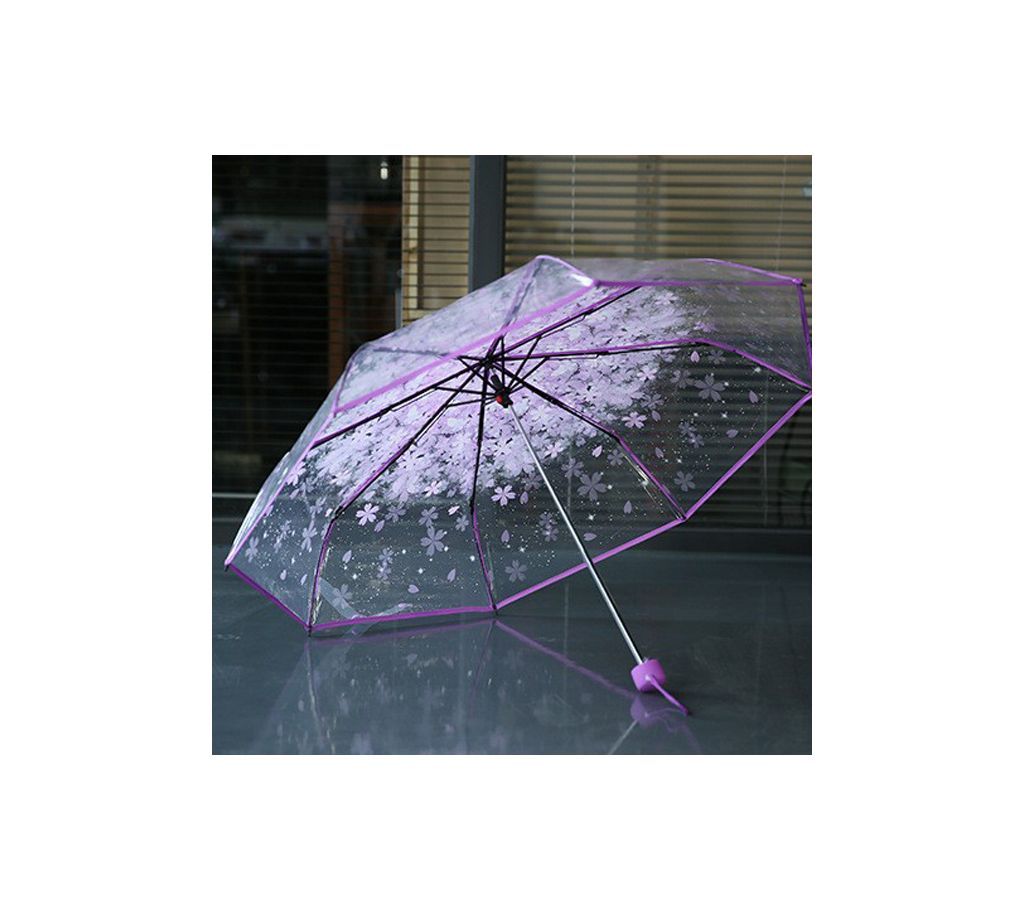 Korean Transparent Umbrella - Purple