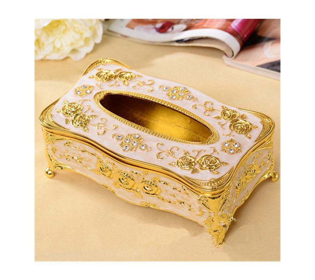 Universal Luxury European Style Acrylic Tissue Box Tissue Box - Golden (Premium quality)