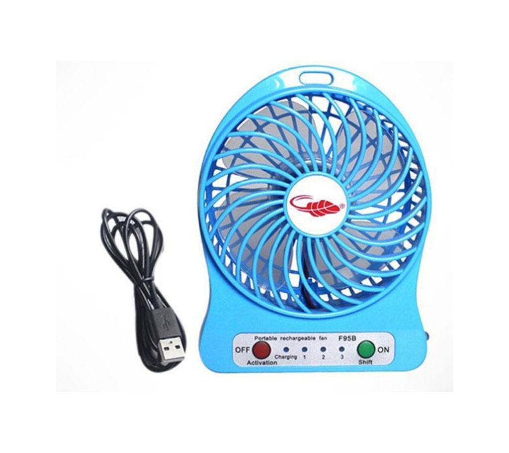 Rechargeable Mini Desk Fan (Blue)