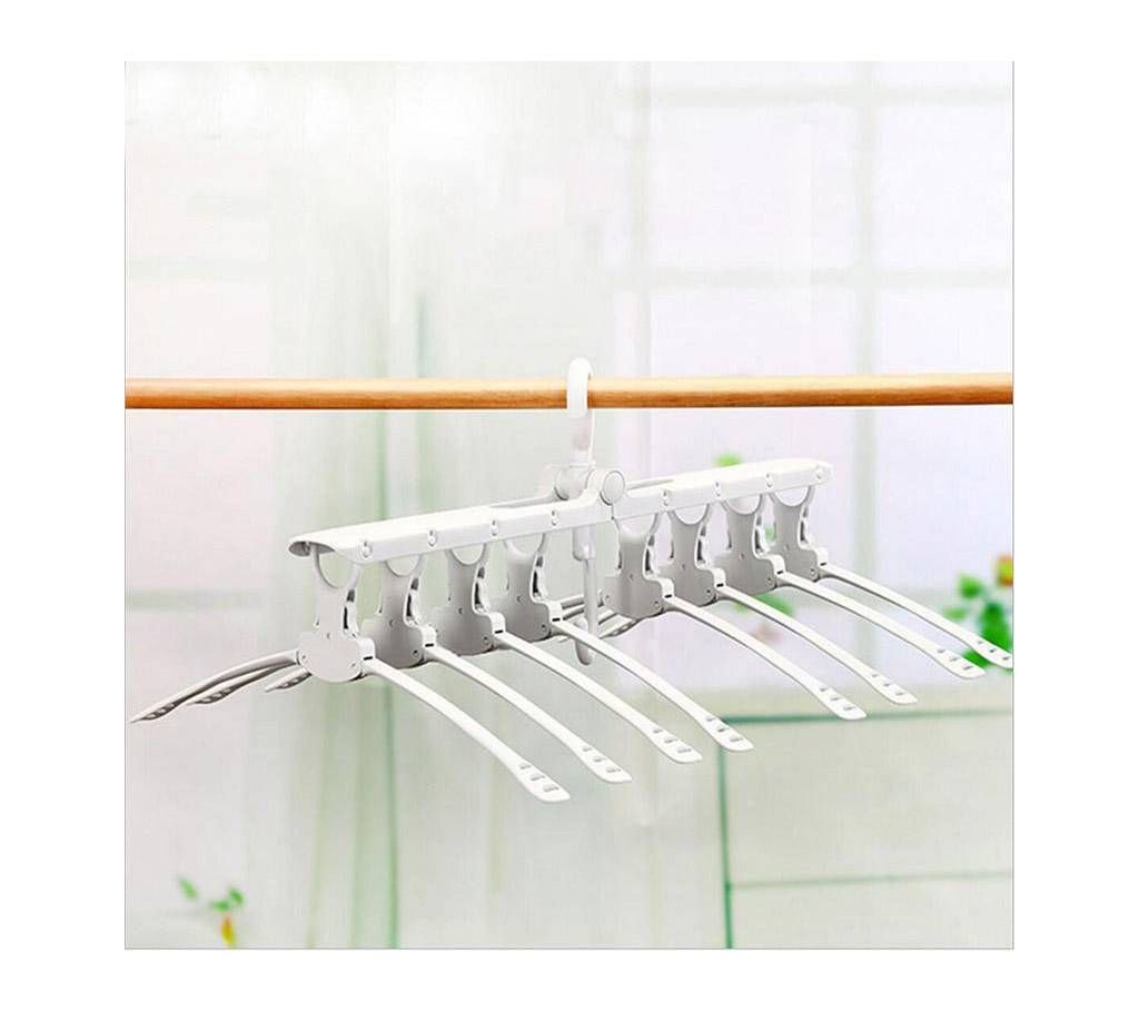 Multi-Functional Plastic Clothes Hanger Folding Hangers For Clothes 8 Ranks Set