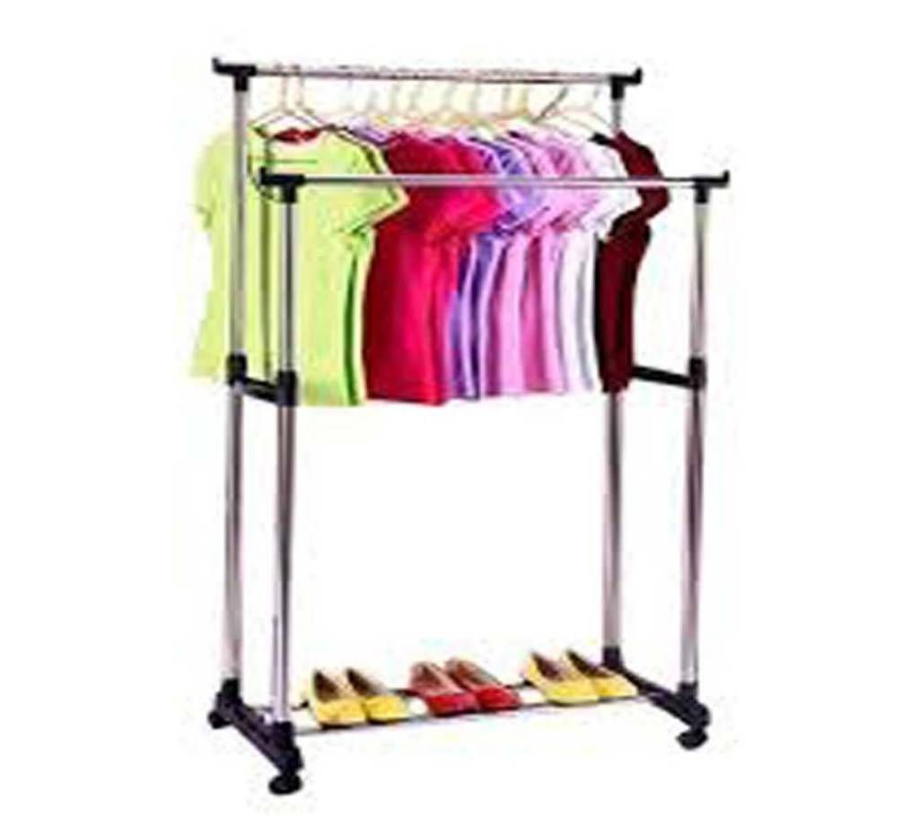 Folding double cloth & shoes rack