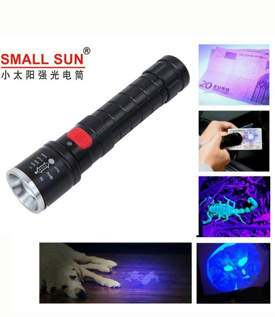 Rechargeable Zoomable Flashlight With Uv Light 