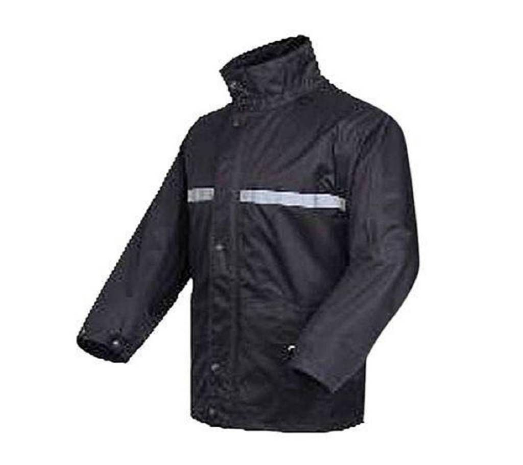 Black Polyester Rain Coat For Men