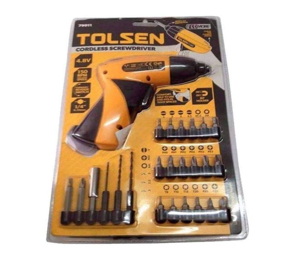 Cordless Screwdriver Set with Drill Machine - Black and Yellow