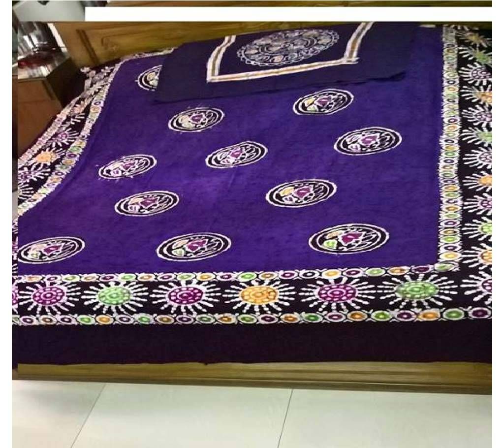 Dark Purple Stitched Batik Bed Sheets