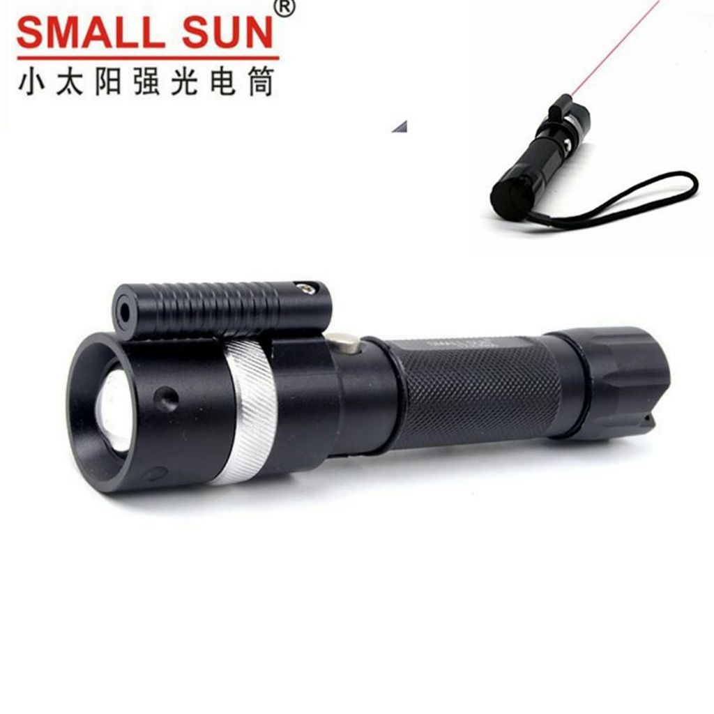 Rechargeable Zoomable Flashlight With Laser Pointer 