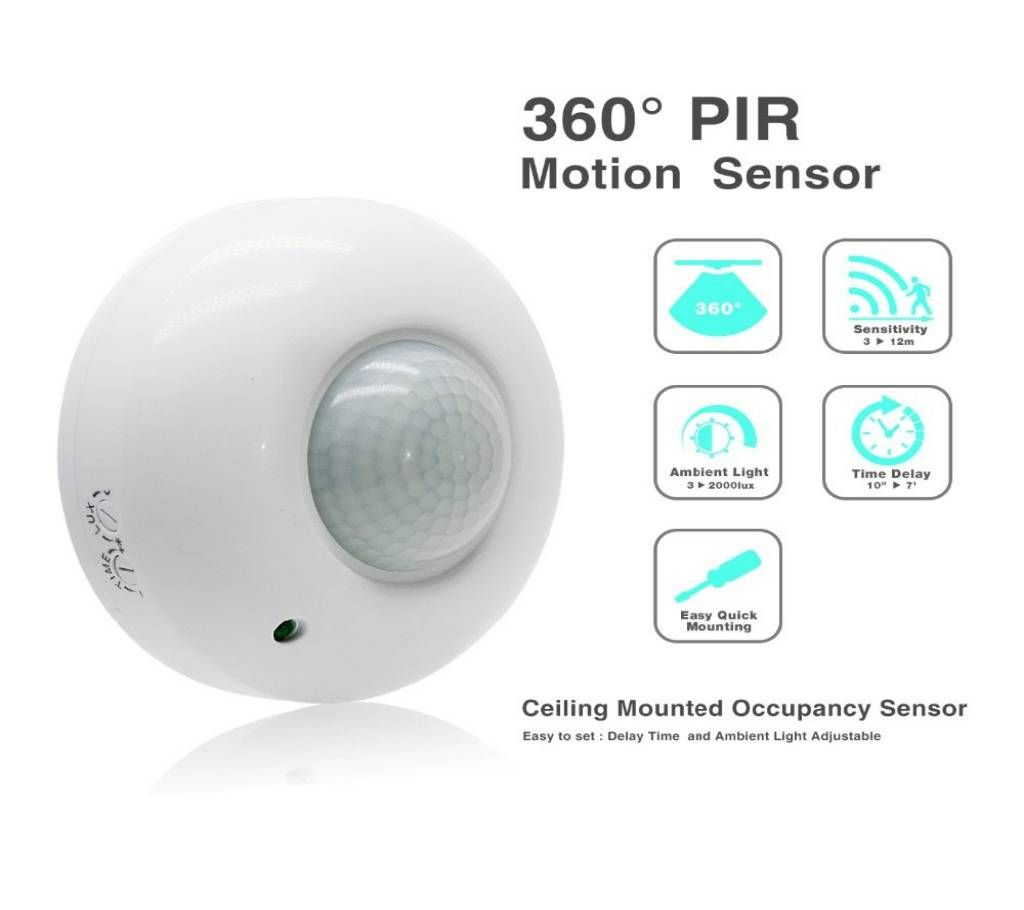 High Sensitivity 360 degrees 110 V ~ 220 V AC, automatic Ceiling infrared PIR motion Sensor LED light switch - Tecio