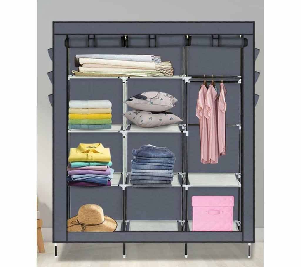 Portable Wardrobe Clothes Storage Rack - Gray