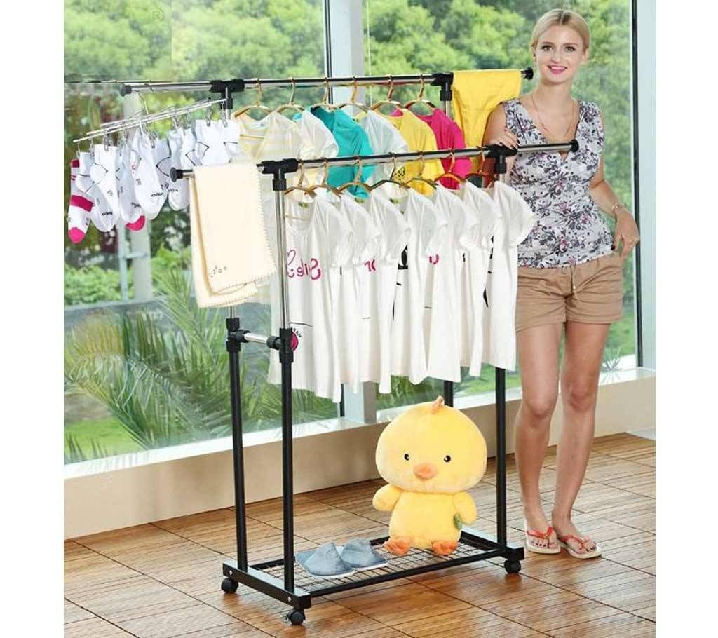 Double-Pole Clothes-Horse Rack