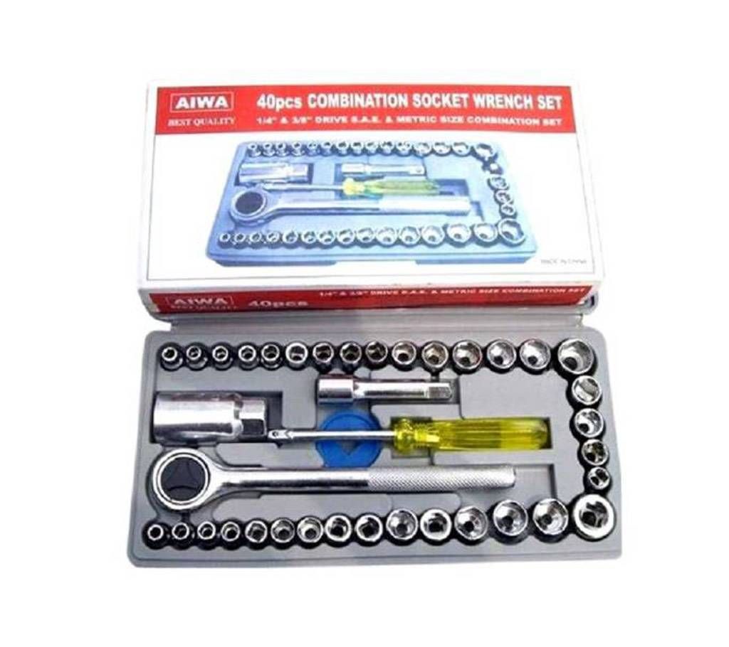 40 Pcs Combination Socket Wrench Set With Box