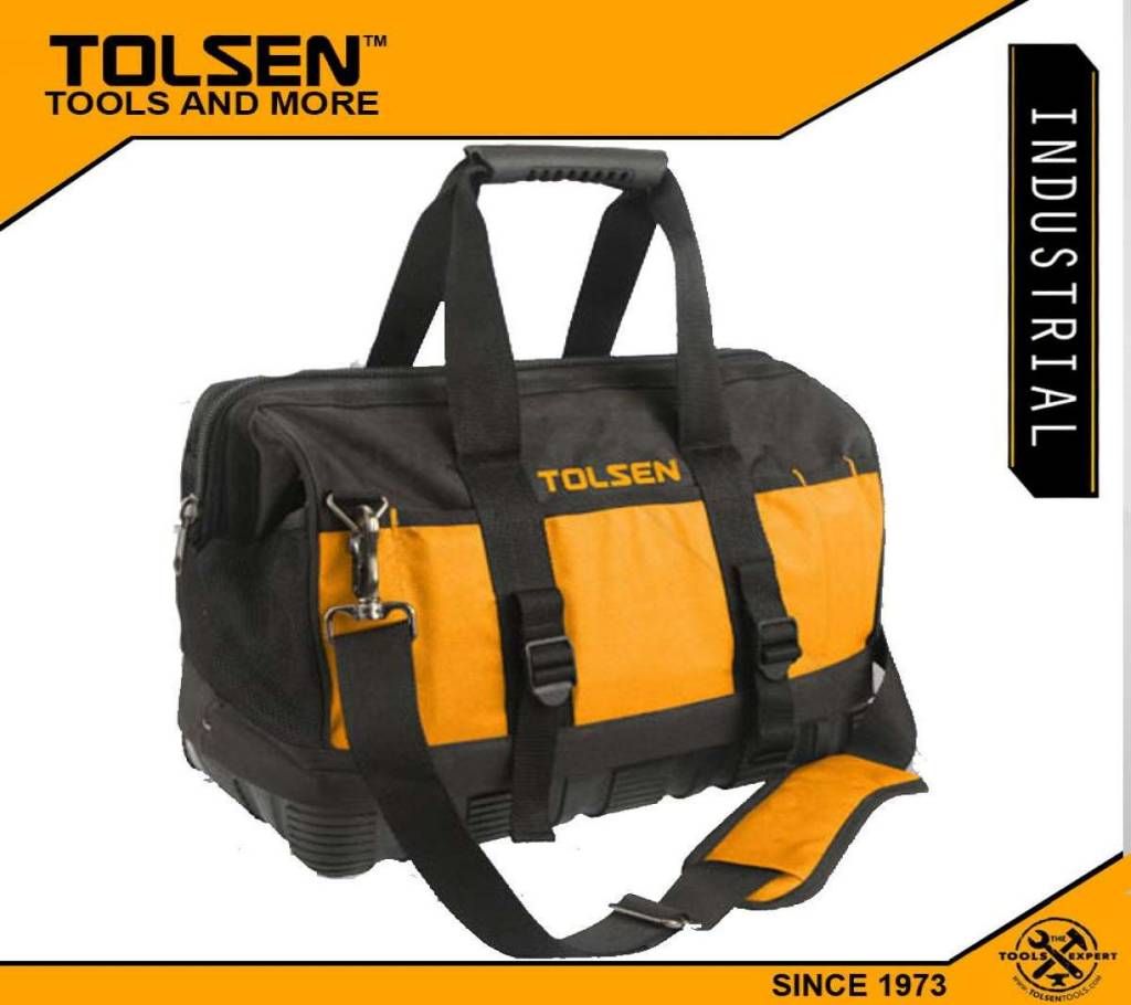 Tolsen Industrial Tool Bag (16") Rigid Frame with Adjustable Shoulder Strap 80103