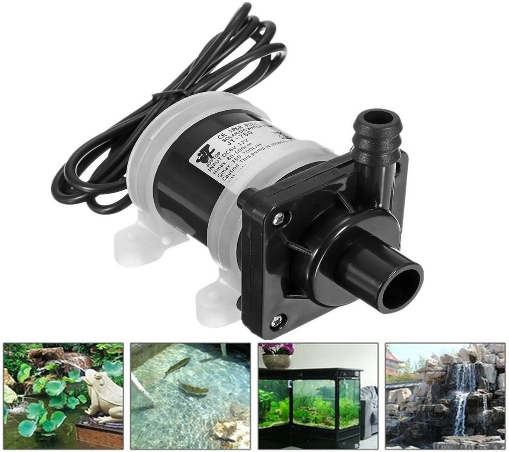 12 Volt DC Solar Powered Brushless Magnetic Submersible Water Pump DC 12V 700L/H Fish Pond Aquarium Smooth Operation Circulating Low Noise Safety