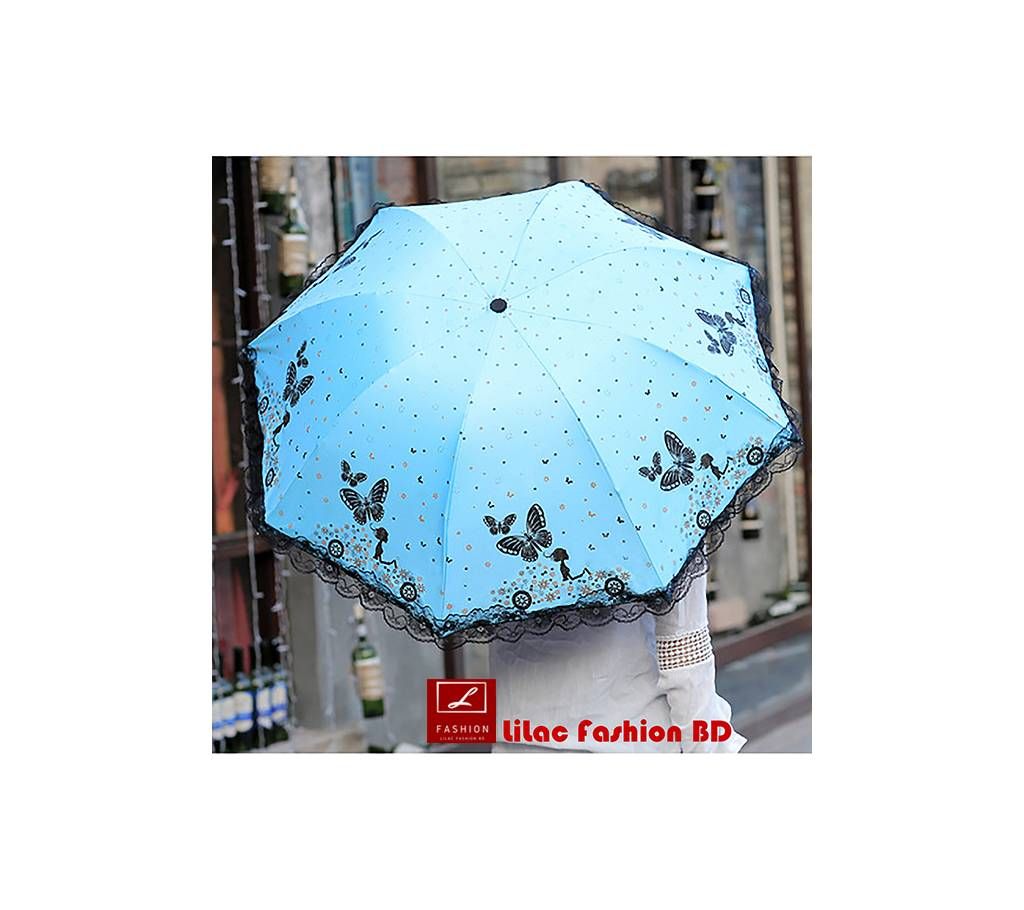 Three folding umbrella