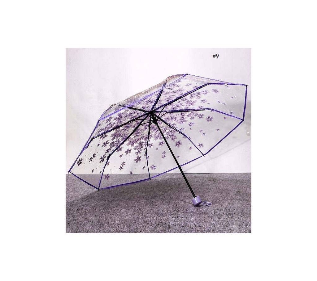 Transparent Auto Fold Umbrella. C