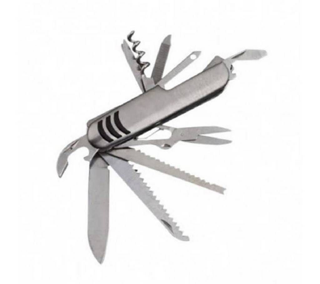 14 in 1 Swiss MacGyver Knife - Silver