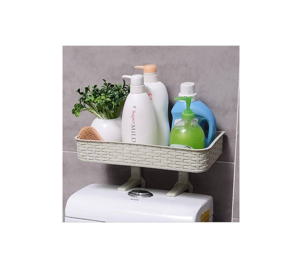 Perforation Free Bathroom Shelf Wall, Wall-Mounted Storage Rack