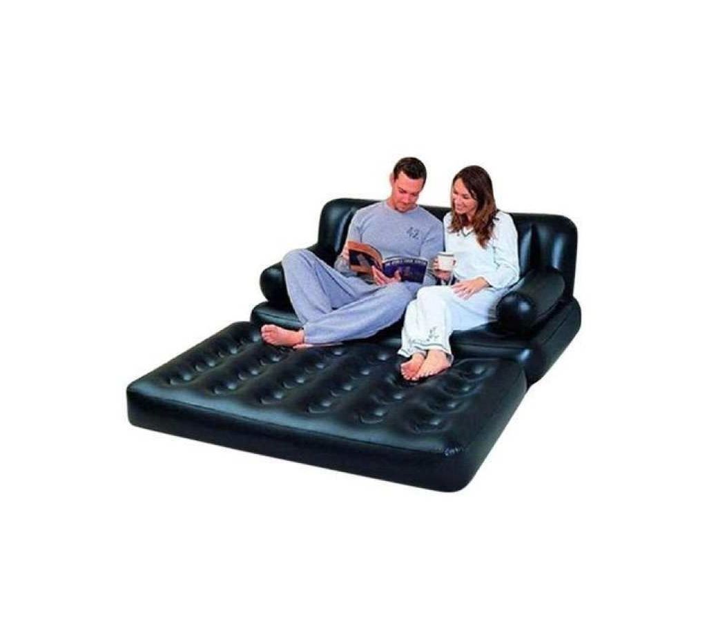 Bestway 5-In-1 Inflatable Double Air Bed Cum Sofa - Black