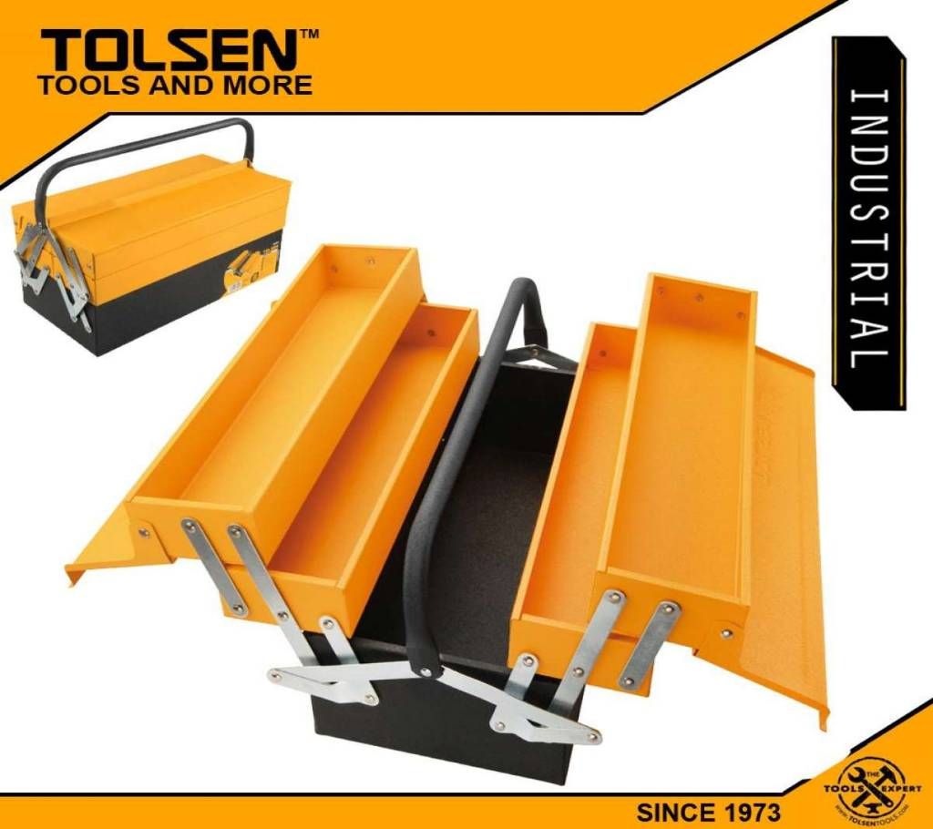 TOLSEN 3 Layer Heavy Duty Steel Tool Box (404X200X195mm) 80211