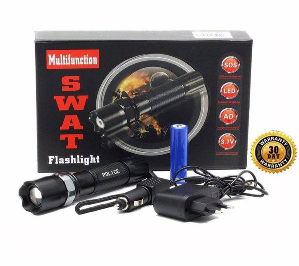 Swat Army Rechargeable Flash Light - Bl