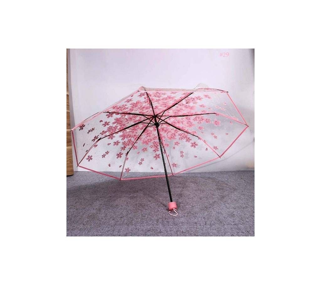 Transparent Auto Fold Umbrella. D
