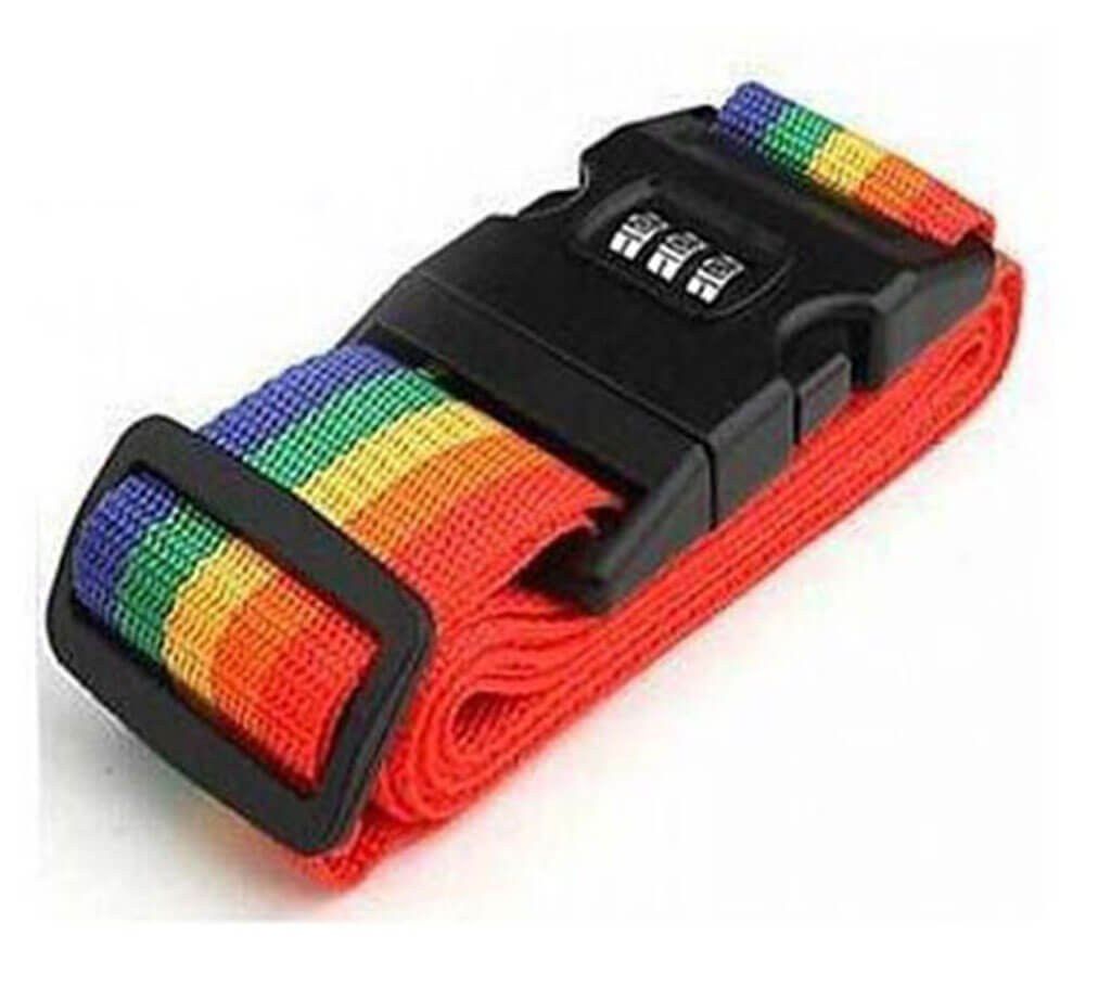 Combination lock belt for travel bag