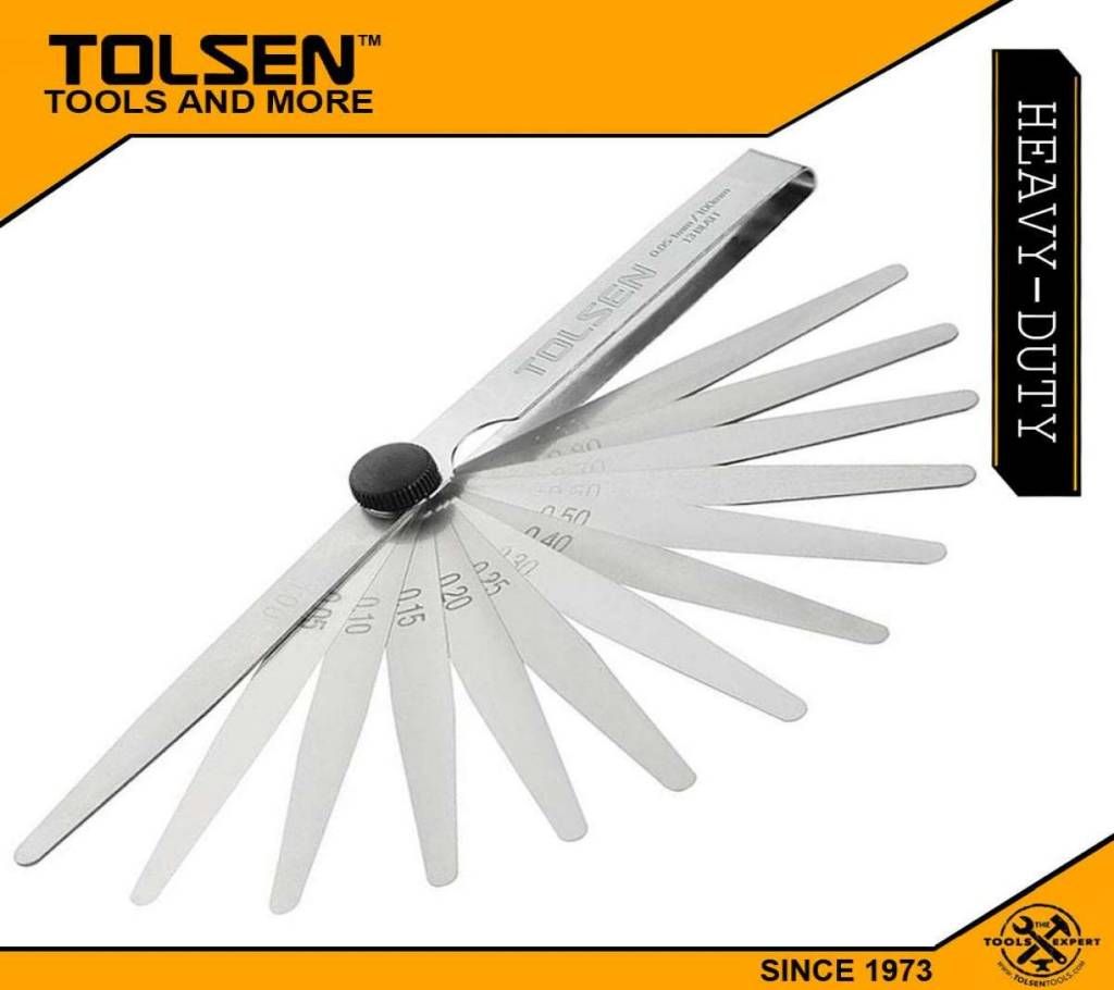 TOLSEN Feeler Guages 13 Blatt (0.05-1.00mm) Chrome Plated 35044