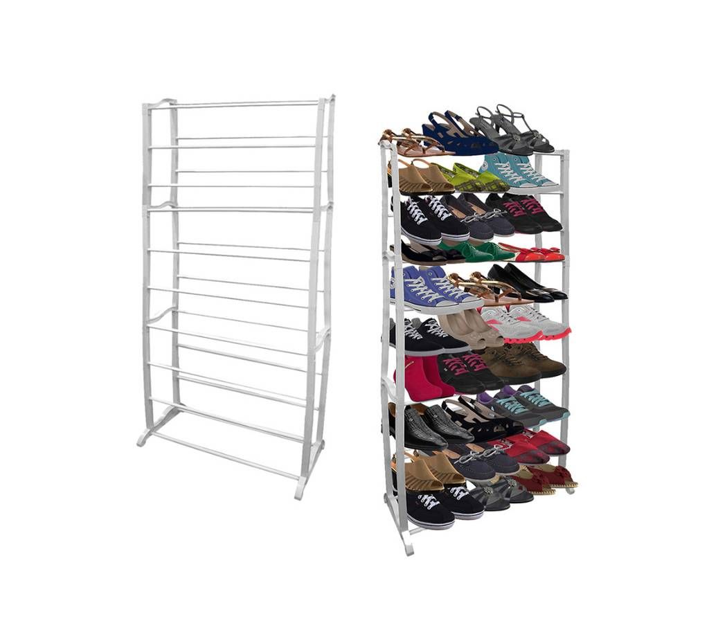 10 Tier Shoe Rack (Plastic Frame)