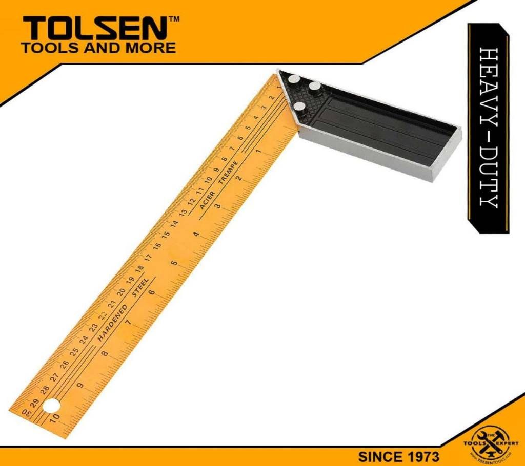 TOLSEN Carpentry Angle Tri Square (300mm,12") Aluminum Handle 35081