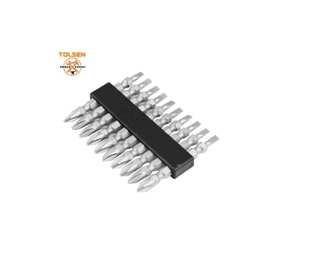 TOLSEN 10pcs Double End Screwdriver Bits Set (PH2/SL5.5x65mm) with Magnet Industrial 20361