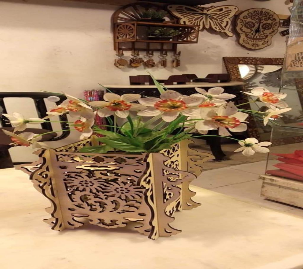 Wooden Flower Vase
