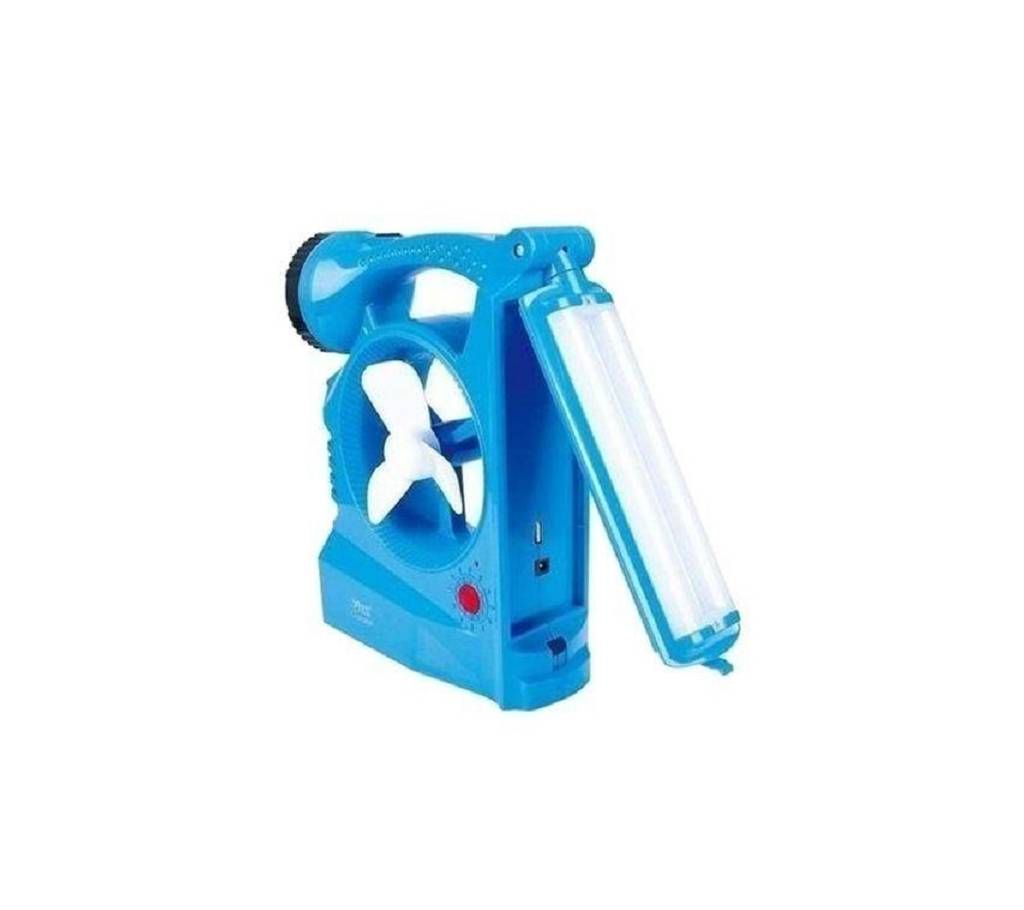 Solar Rechargeable 3 In 1 Fan and Light - Blue