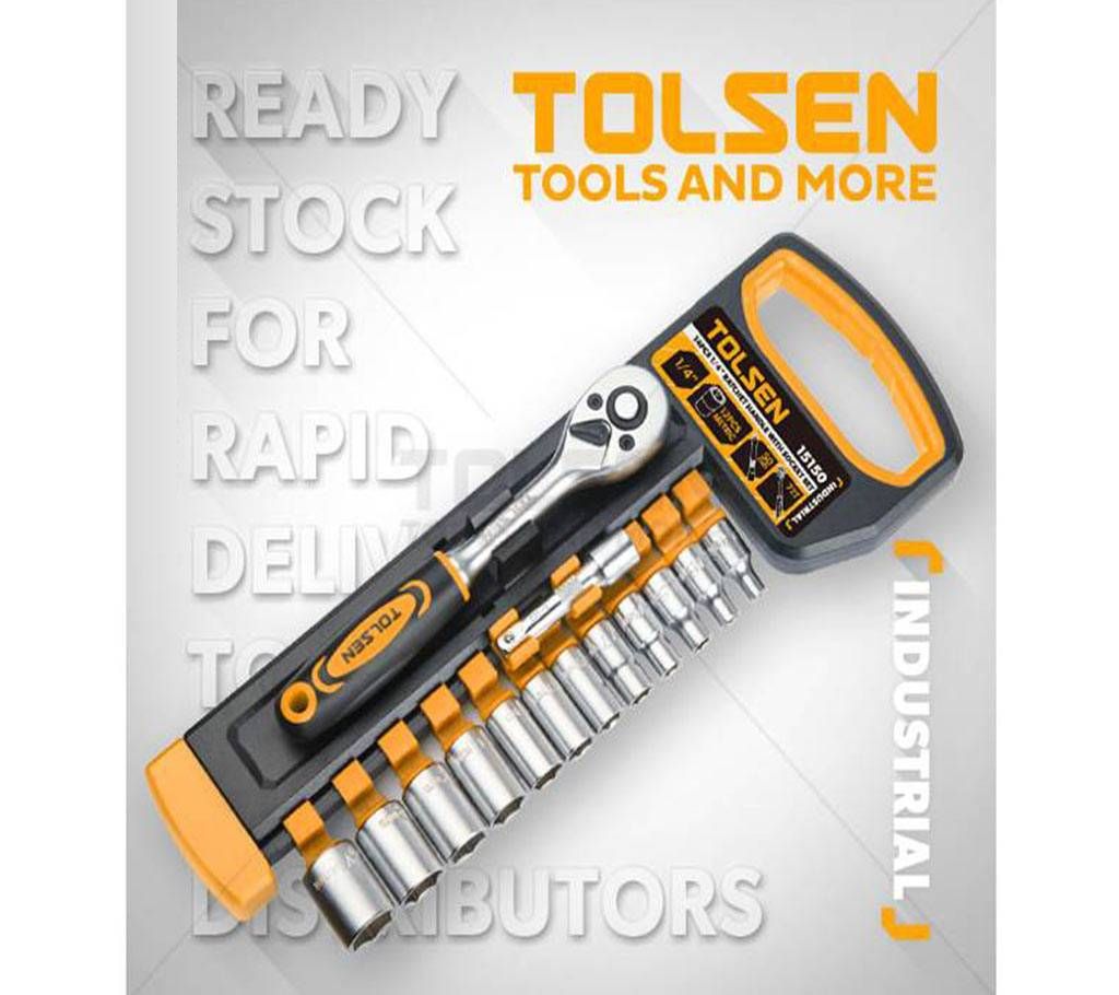 14 Pcs Ratchet Handle With Sockets Set