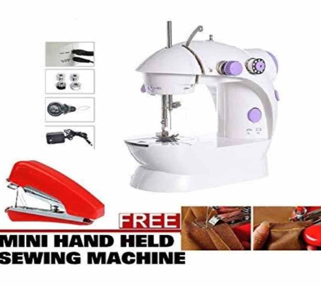 Electric Hand Sewing Machine Combo Offer - White and Red
