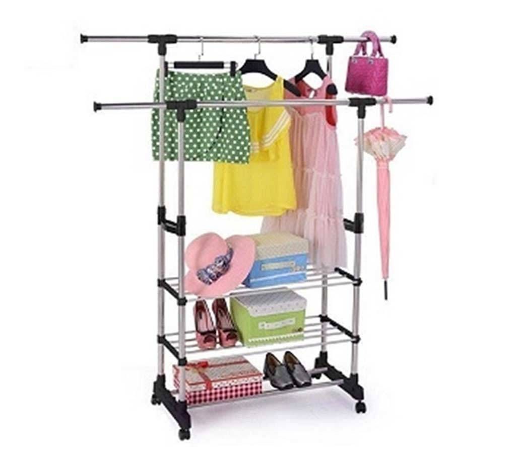 Double Poll Cloth Hanging Rack