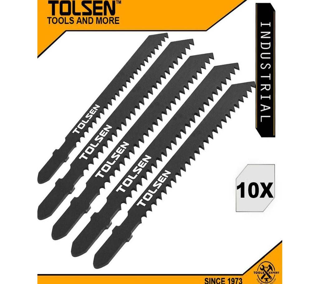 Tolsen 10pcs Industrial Jigsaw Blades Set (100mm 8 TPI) High Carbon Steel 76801