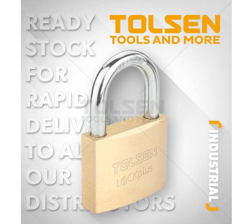 TOLSEN Heavy Duty Brass Padlock 20mm 38g Rust Proof w/3 Keys Industrial Grade 55111