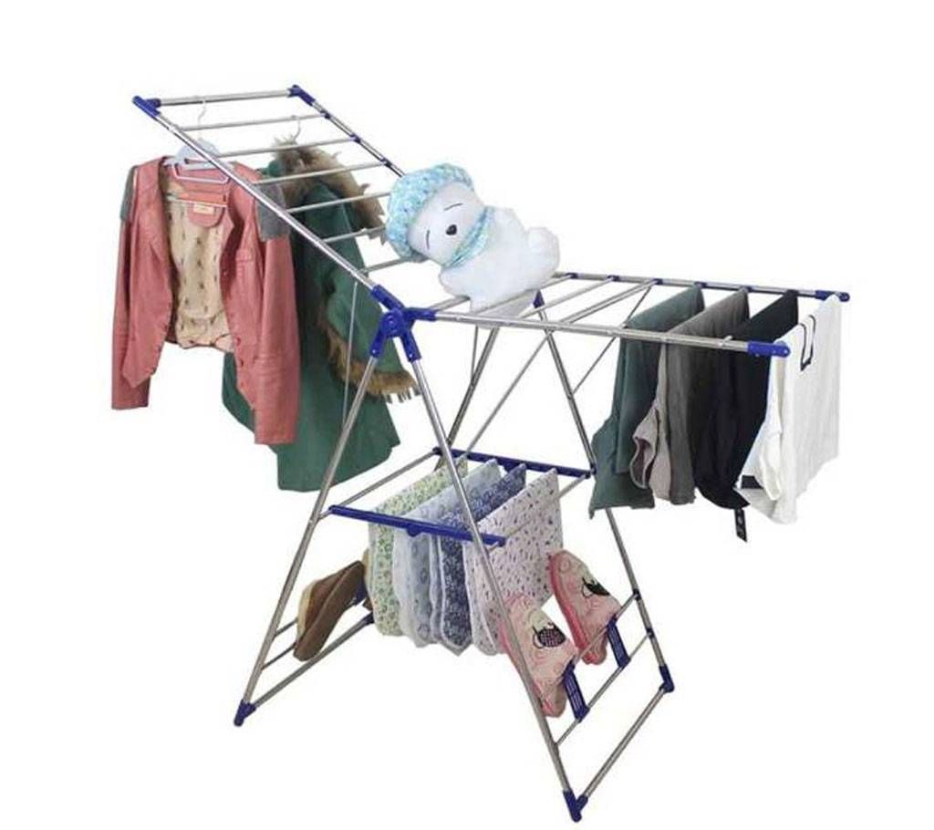 Deluxe folding clothes drying rack