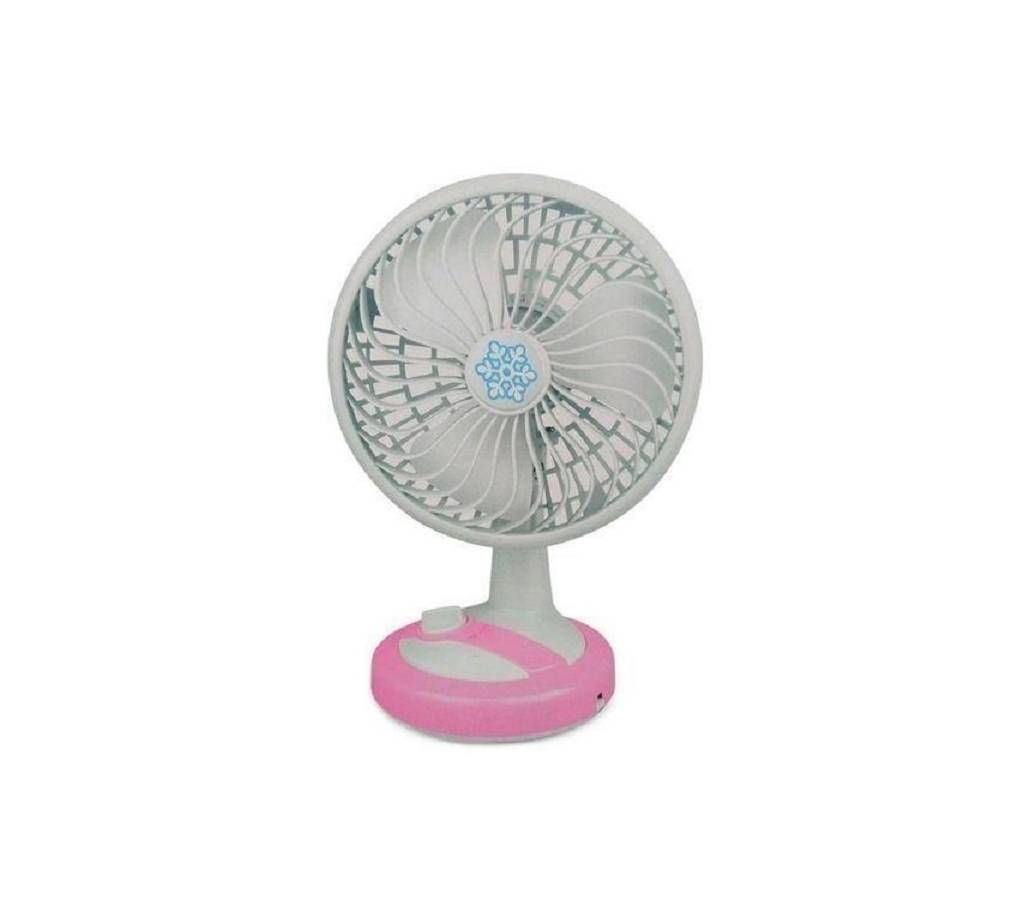 Portable Mini Adjustment Rechargeable Fan - White and Pink