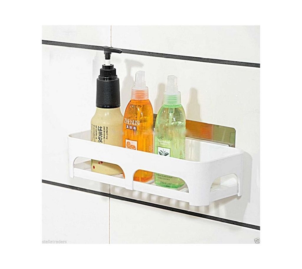 Magic Sticker Plastic Bath Caddy Kicthen Shelf Rack Holder Storage Organiser