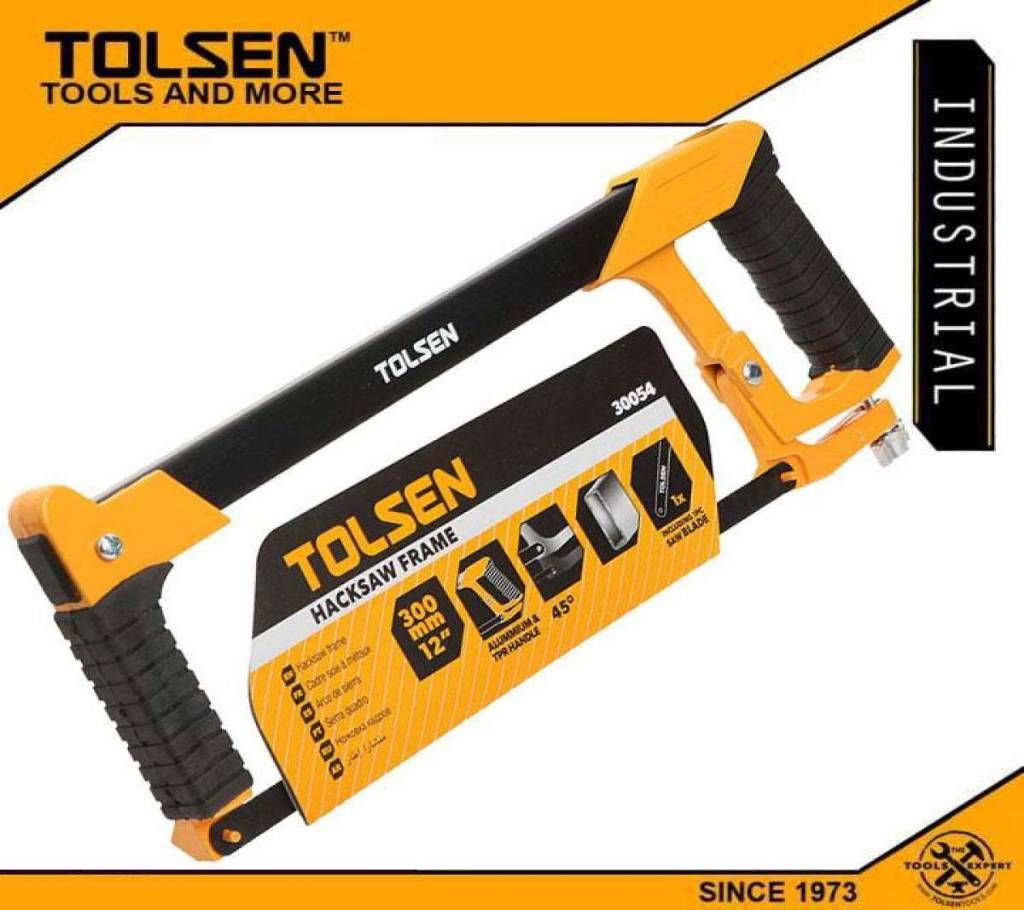 TOLSEN Square Hacksaw Frame 300mm, 12inch Double Handle 30054